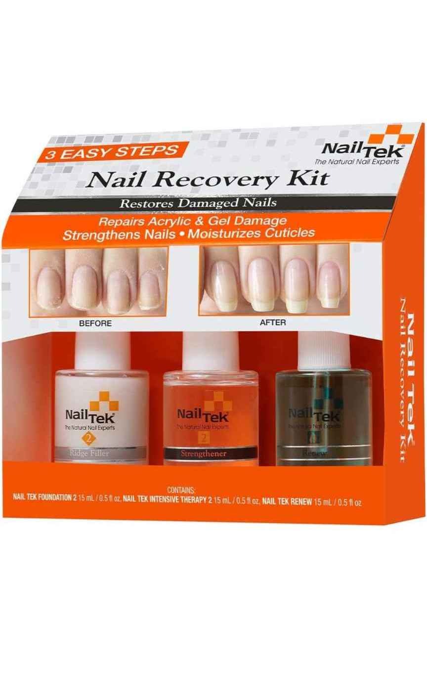 Nail Tek Repairs Damaged Nails kit.Intensive Therapy(.5OZ),Foundation(.5OZ)& Renew(.48OZ)