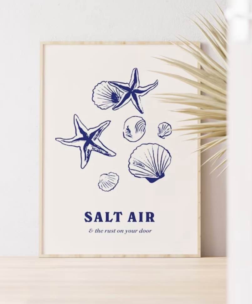 August Print • Taylor Swiftie Lyrics Salt Air Blue Wall Art Digital Download Boho Drawing Coastal Retro Aesthetic Minimal Illustration Merch