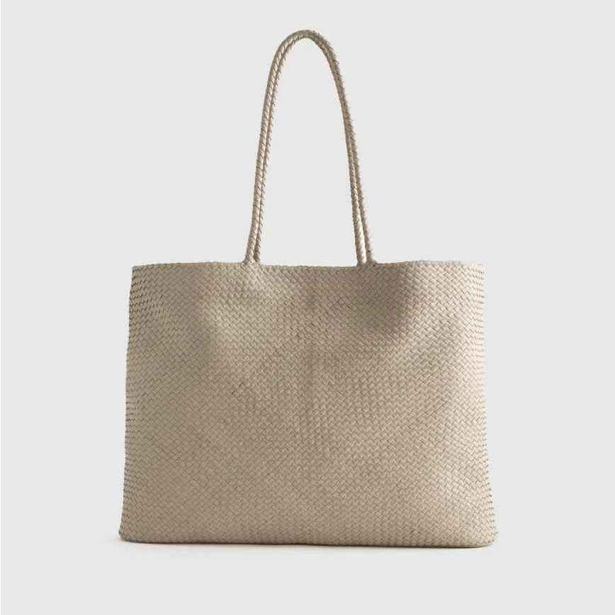 Italian Leather Handwoven Tote