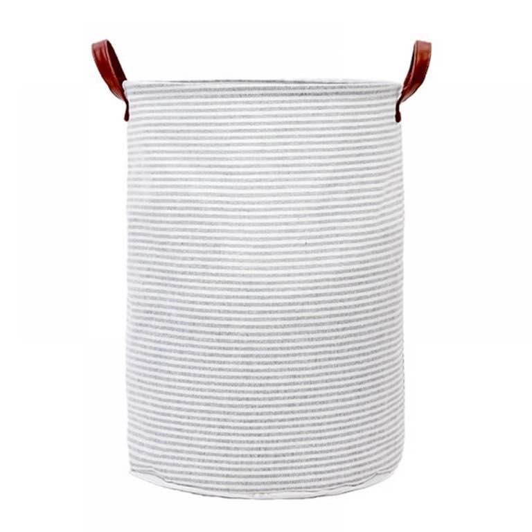 Canvas Fabric Collapsible Kids Baby Laundry Basket Children Nursery Bedroom Dirty Clothes Hamper Storage Bin Toy Organizer
