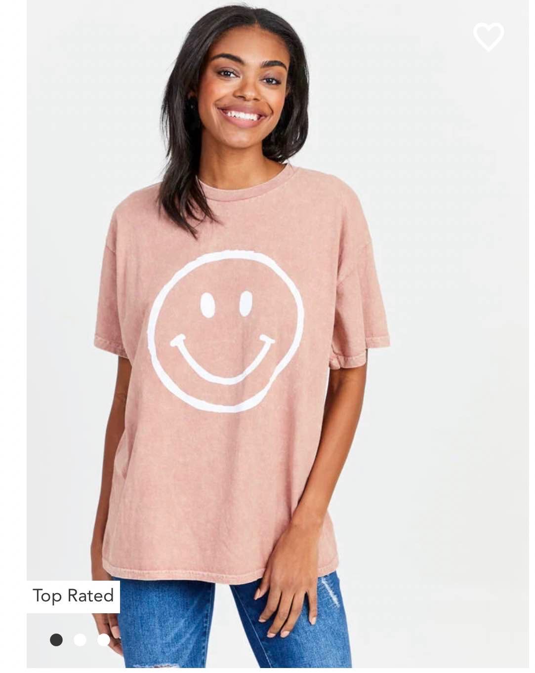 Smiley Face Oversized Tee