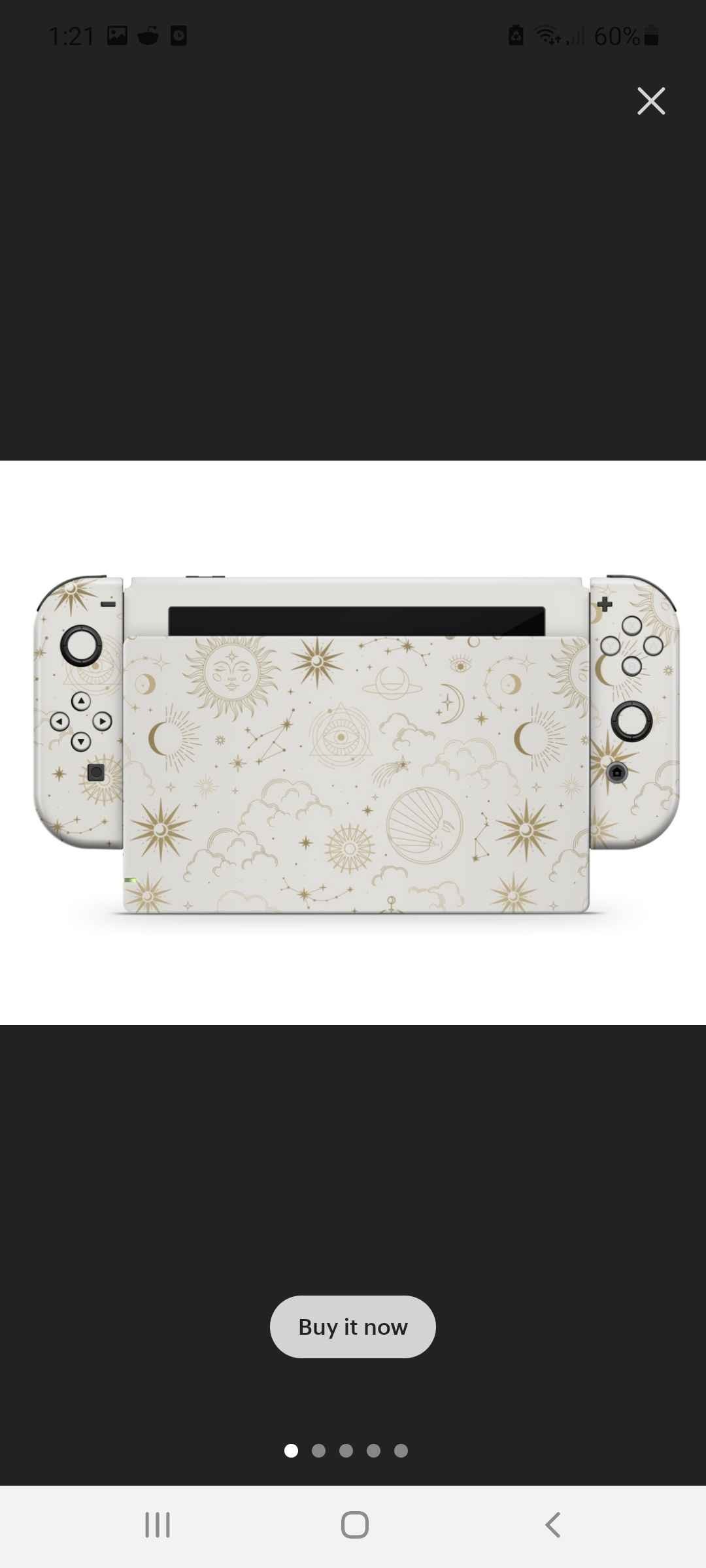 Constellation Stargazing Day Nintendo Switch Skin, Space Cosmos Ethereal Galaxy Astrology Console Joycon Vinyl Wrap Sticker Decal