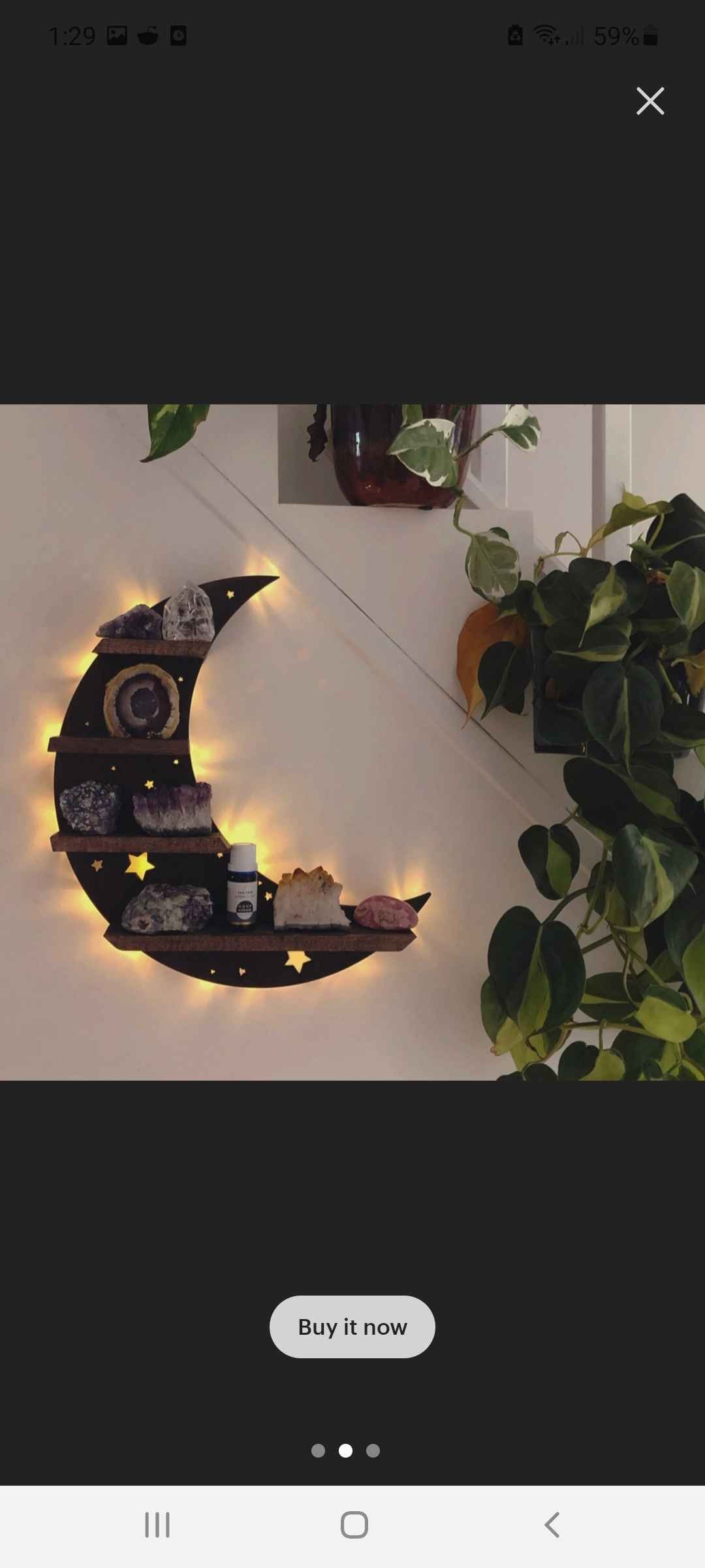 Moon Shelf, Crescent moon shelf, moon phase shelf, crystal simply shelf, geometric shelf, Crystal Shelf