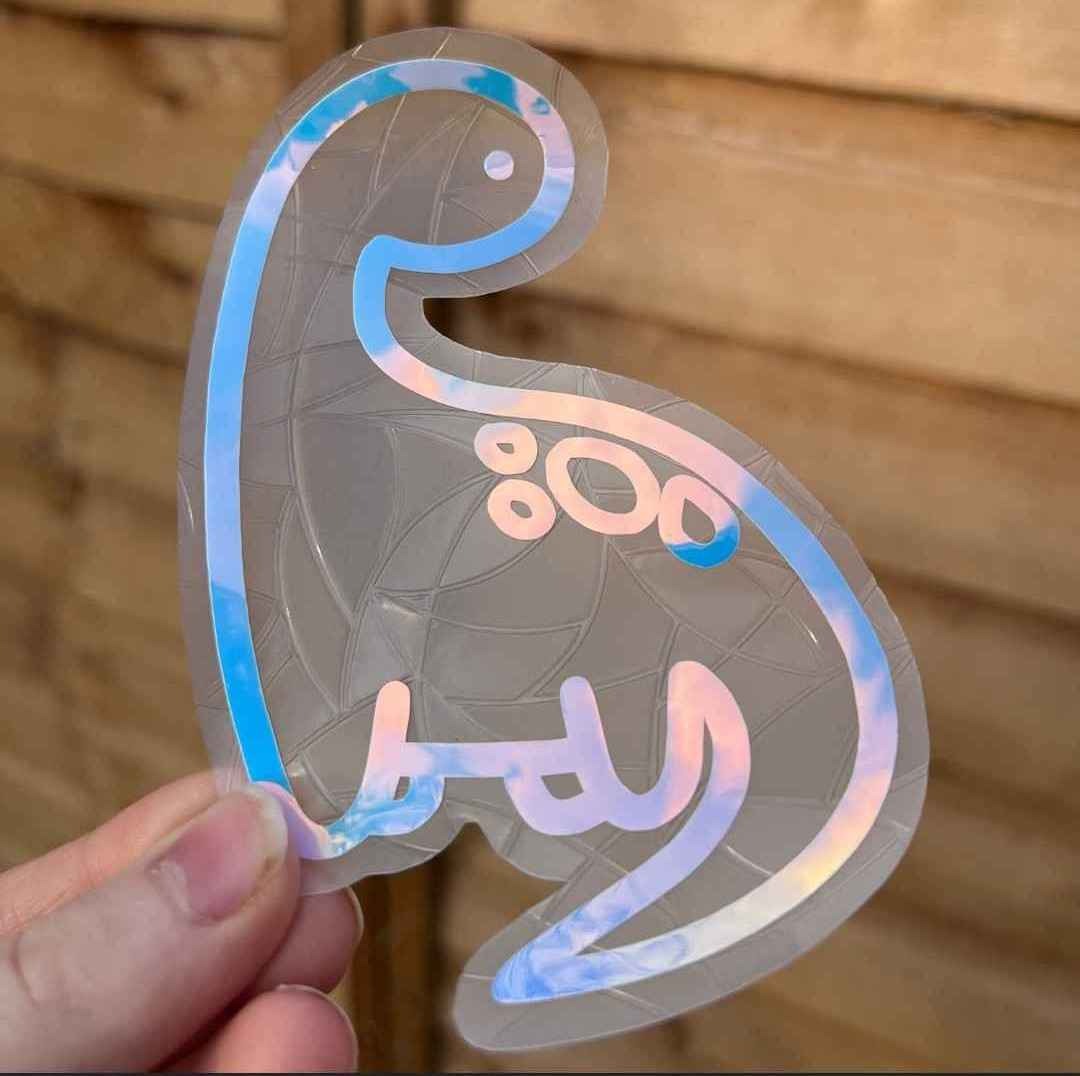 Ralph the Dinosaur Suncatcher, Window Decal, Dino Stickers, Rainbow Maker, Rainbow Window Sticker, Sun Catcher Sticker