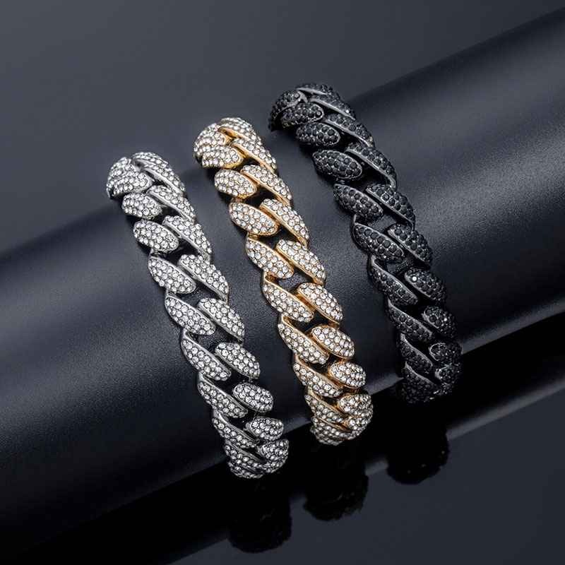 12mm Micro Paved Cuban Bracelet - Helloice Jewelry