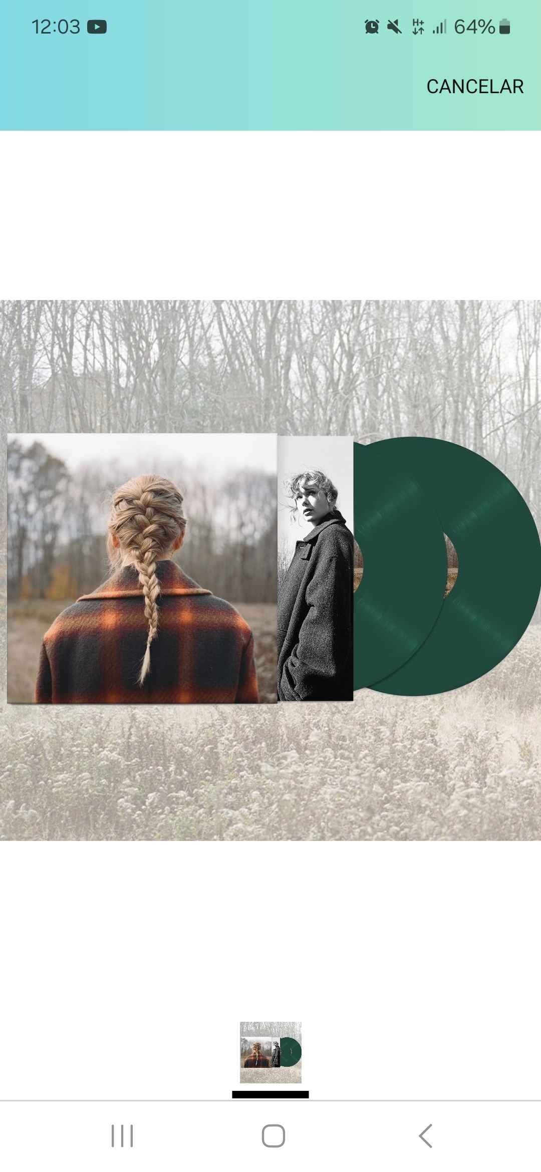 vinil evermore - taylor swift (versão colorida)