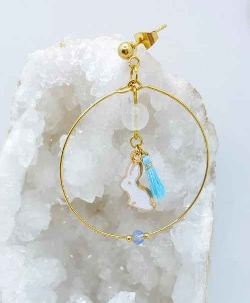 Bunny hoops earrings