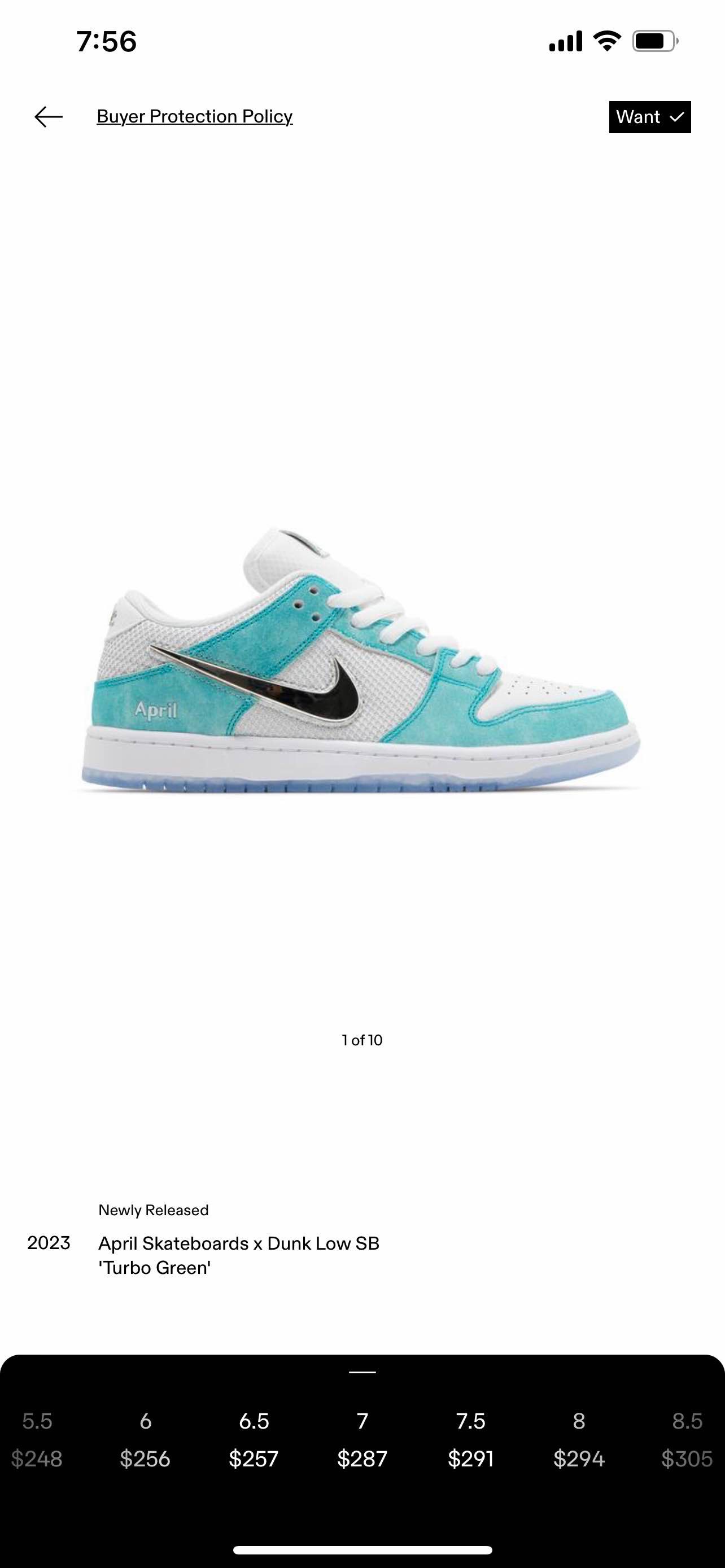 April Skateboards x Dunk Low SB 'Turbo Green'