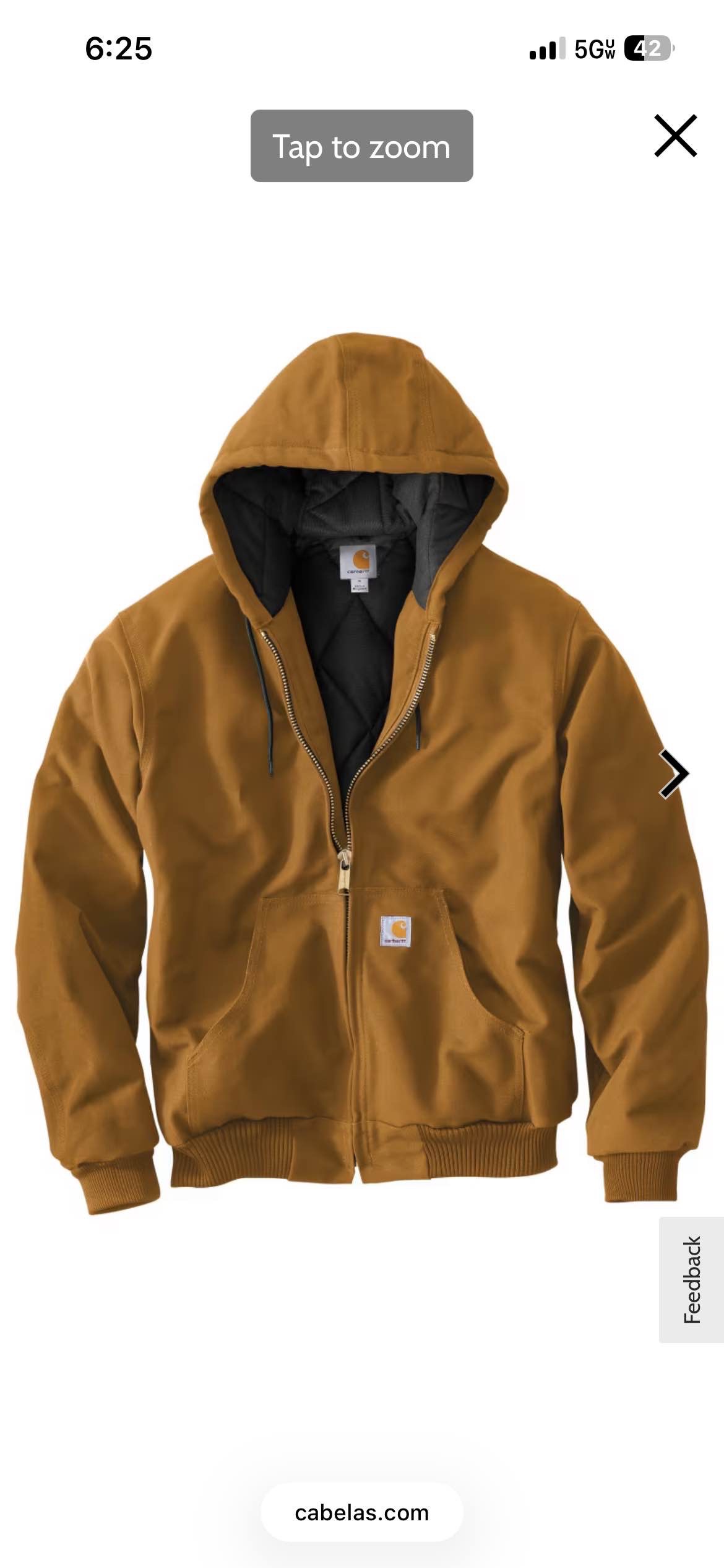 Carhartt Loose-Fit Firm Duck Insulated Flannel-Lined Active Jacket for Men
