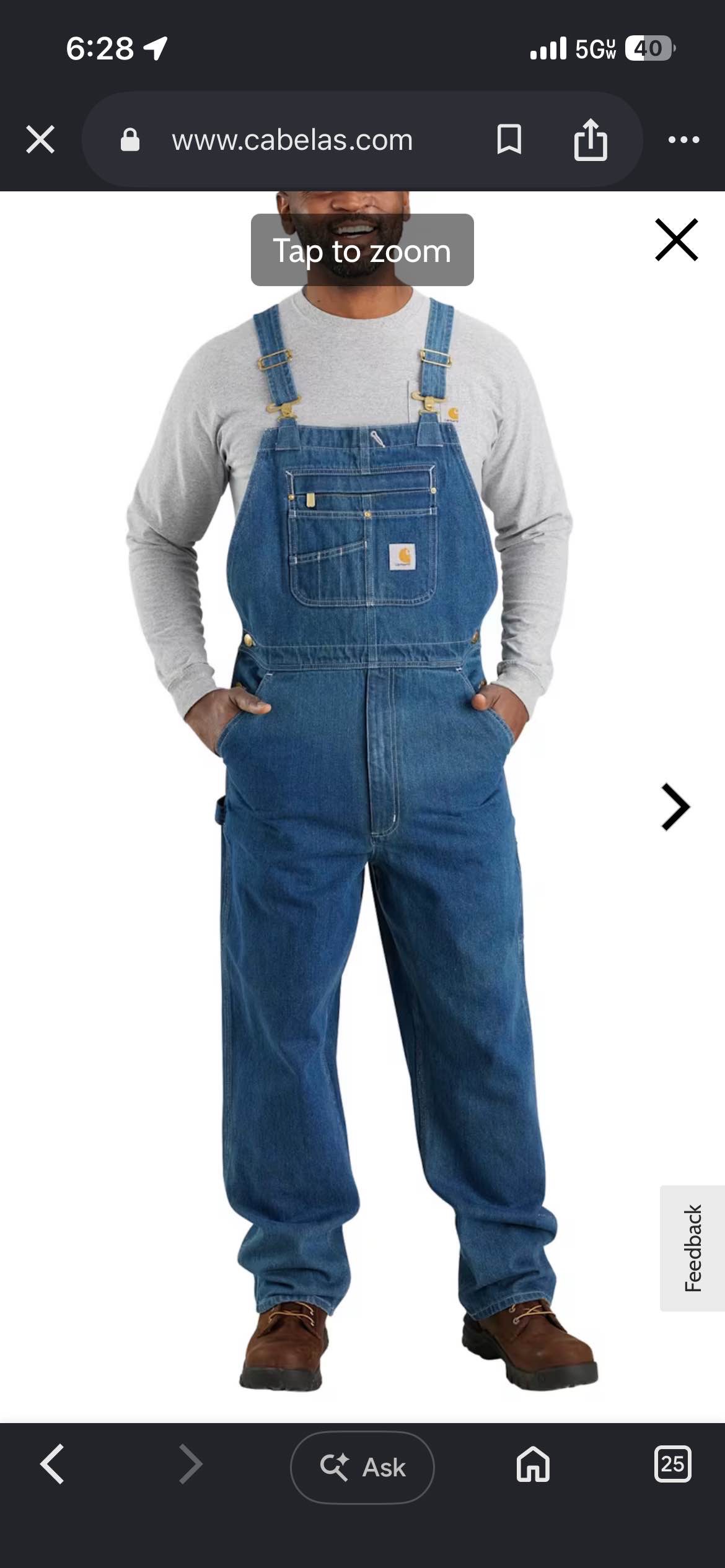 Carhartt Loose-Fit Denim Bib Overalls for Men