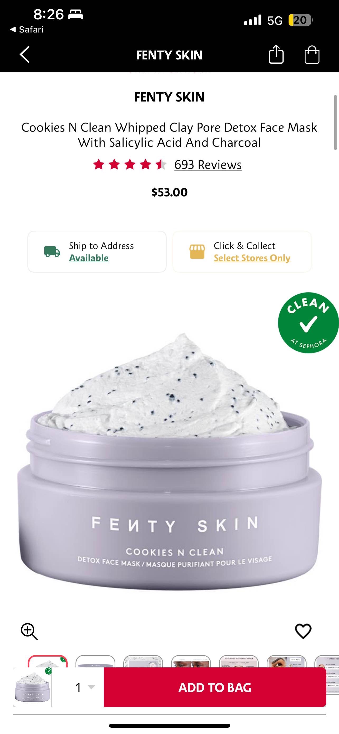 Cookies N Clean Whipped Clay Pore Detox Face Mask With Salicylic Acid And Charcoal