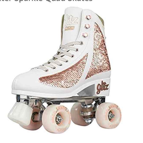Crazy Skates Glam Roller Skates for Women and Girls - Dazzling Glitter Sparkle Quad Skates - Rose Gold (Size 9) : Sports & Outdoors