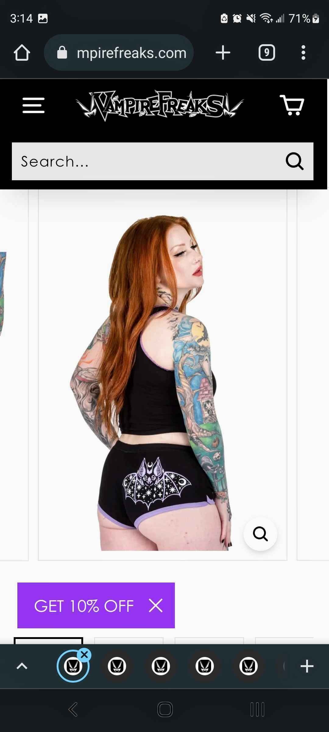 Cosmic Bat Purple Trim Shorts