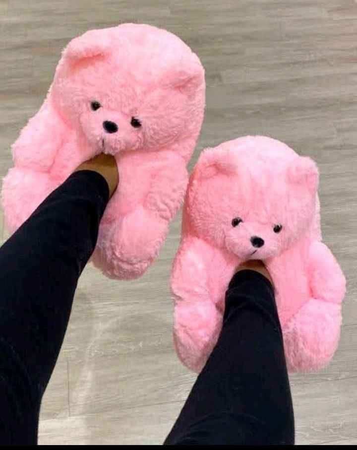 Pink Bear Slippers