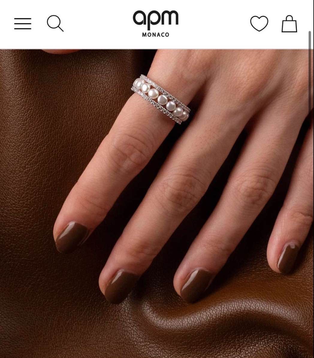 DOUBLE PAVED HOOP RING WITH PEARLS