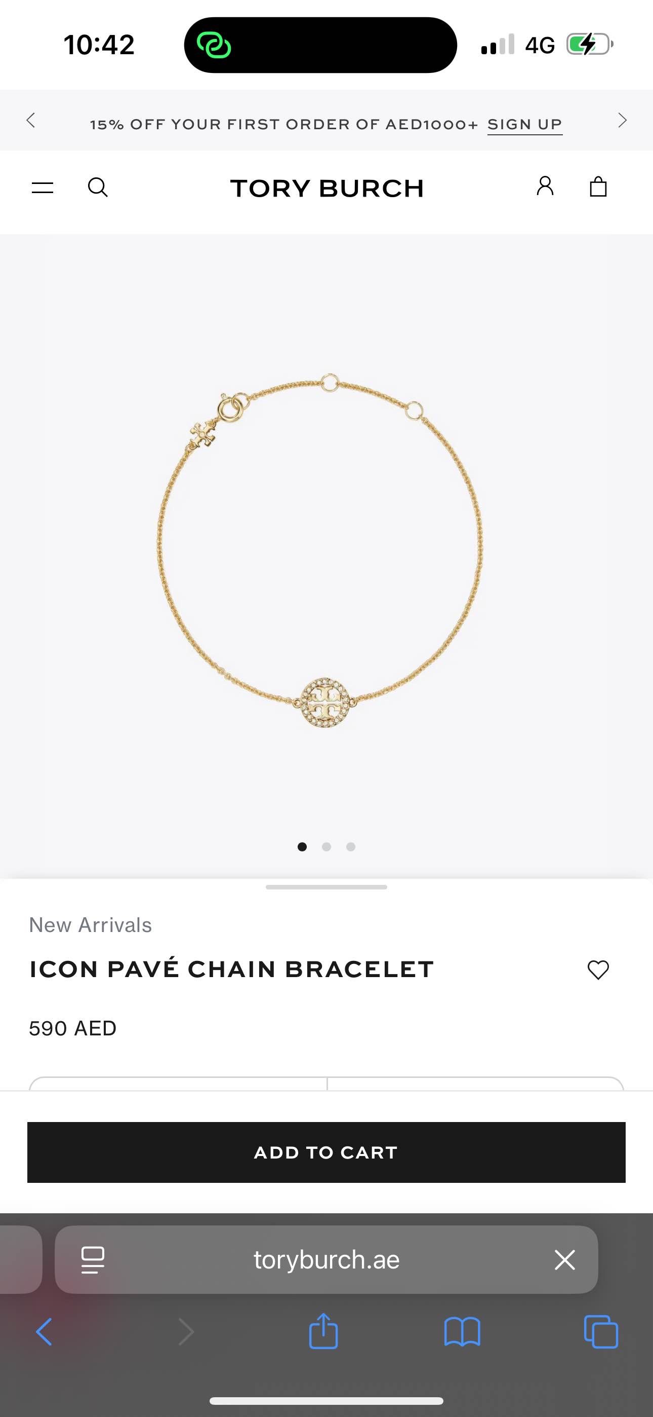 tory burch Icon pevé chain.  Bracelet OR Necklace              gold/silver
