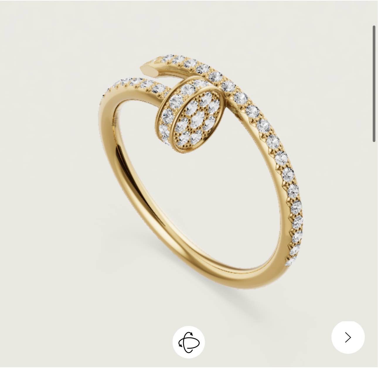 JUSTE UN CLOU RING, SMALL MODEL, HALF-PAVED