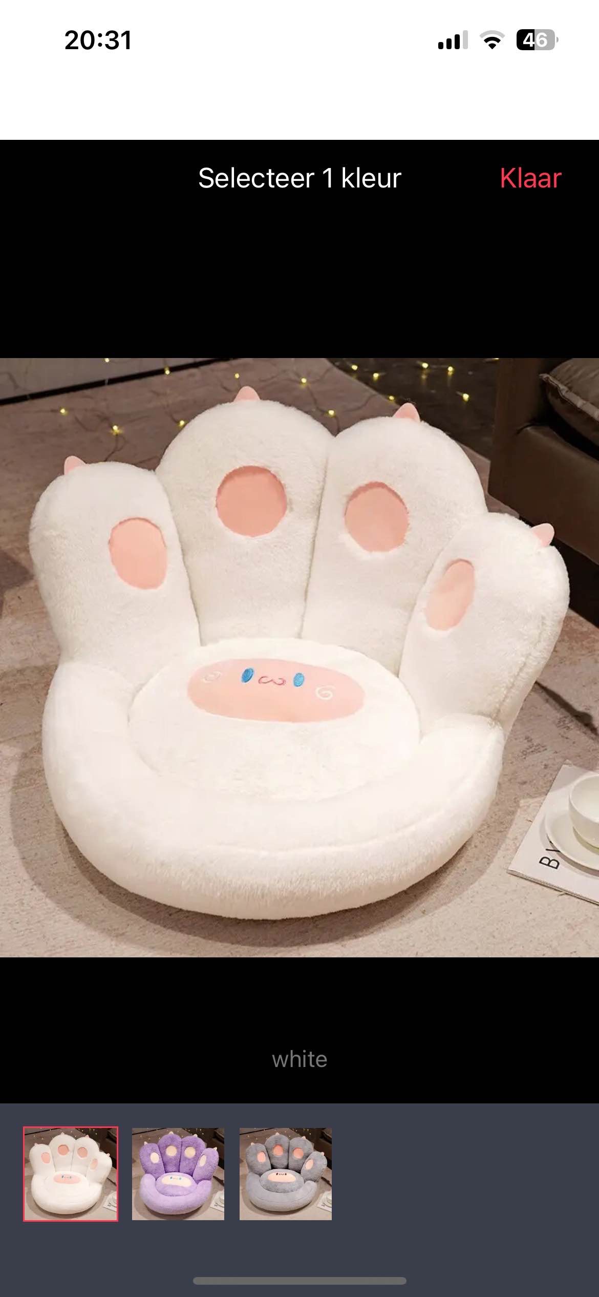 Soft Cat Paw Cushion Plush Waist Support Cushion Soft and Comfortable Office Home Chair Cushion Winter Children Girls Gift