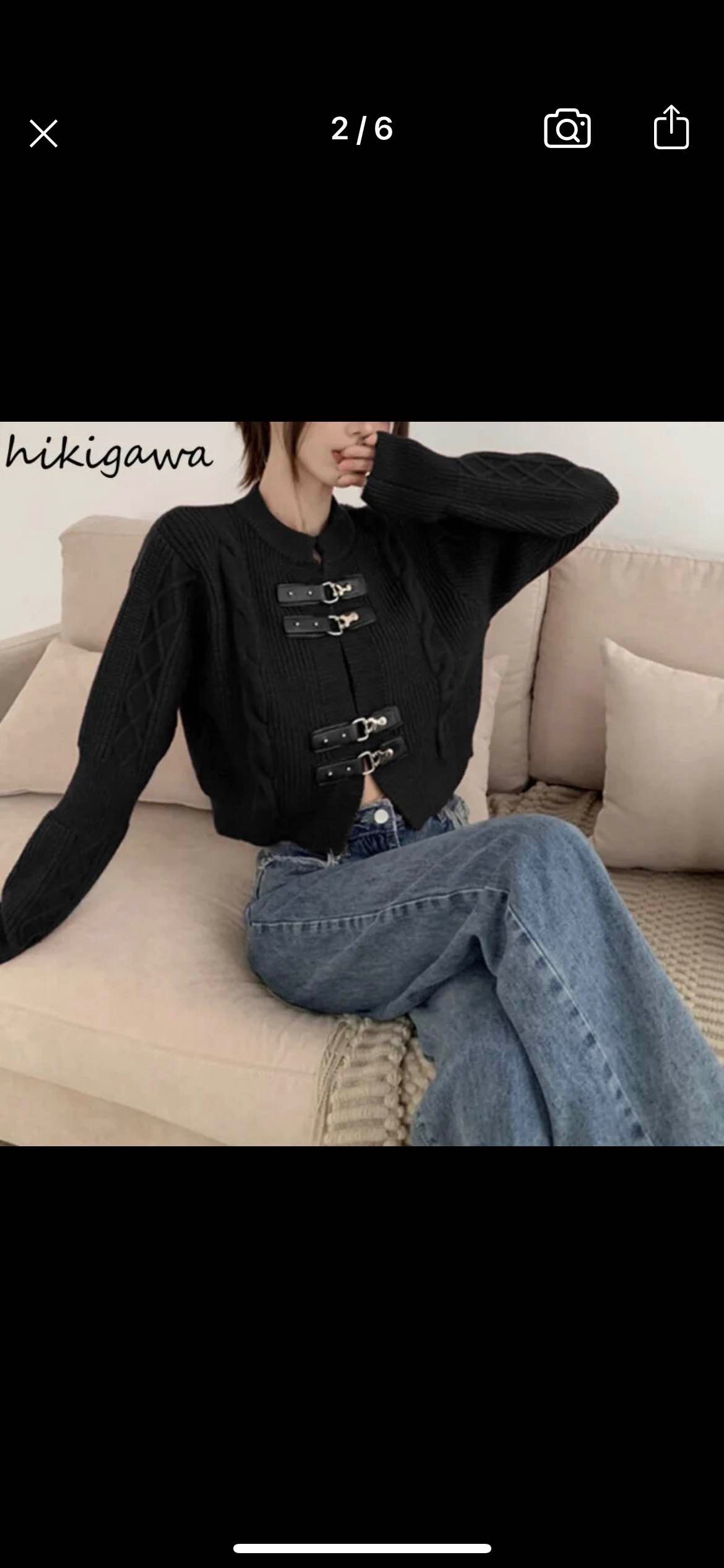 2023 Ropa Mujer Cropped Cardigan Women Leather Button O-neck Pull Femme Knitted Fashion Korean Sweater Jackets Y2k Tops 27q091