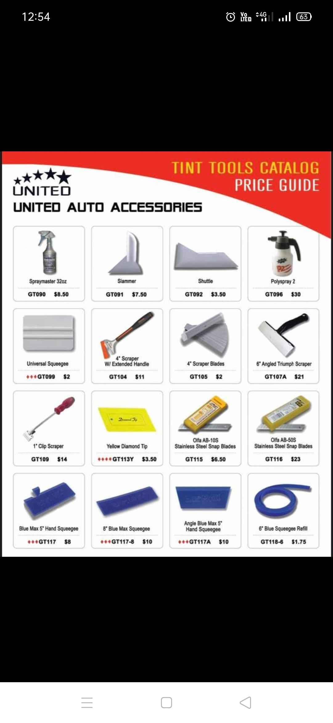 Tint Tools Catalog Price Guide