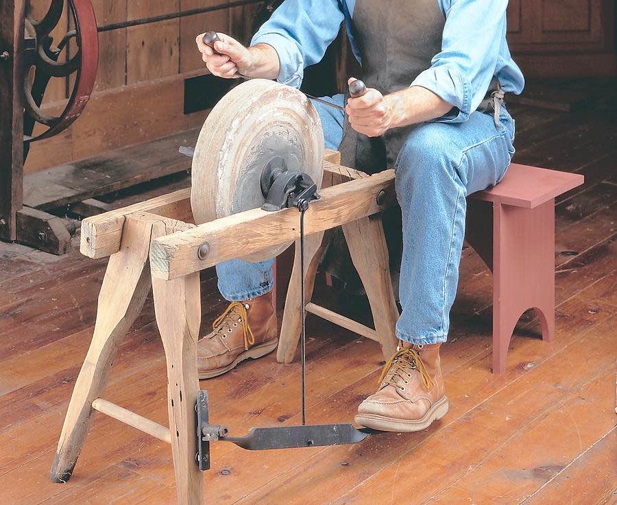 Foot pedal grinding wheel