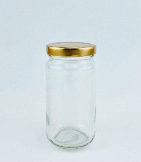 Shop online from Medtra the Clear Round Glass with Gold Metal Cap 01-00165CL-1B1N.