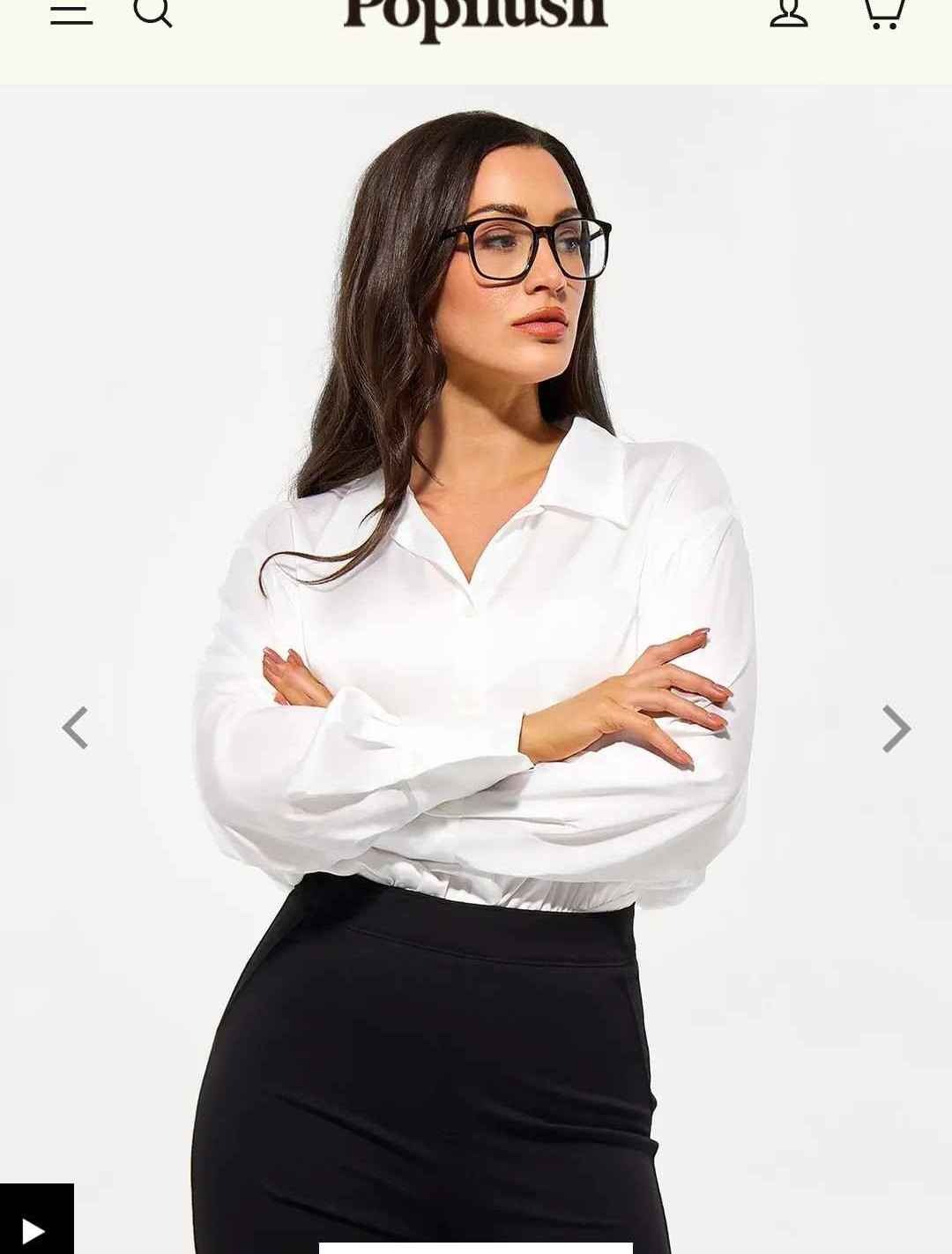 Poplin Long Sleeve Silky Shirt Tummy Control Bodysuit