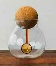 Etsy handmade spherical glass container with blue/amber spoon for coffee bar sugar container