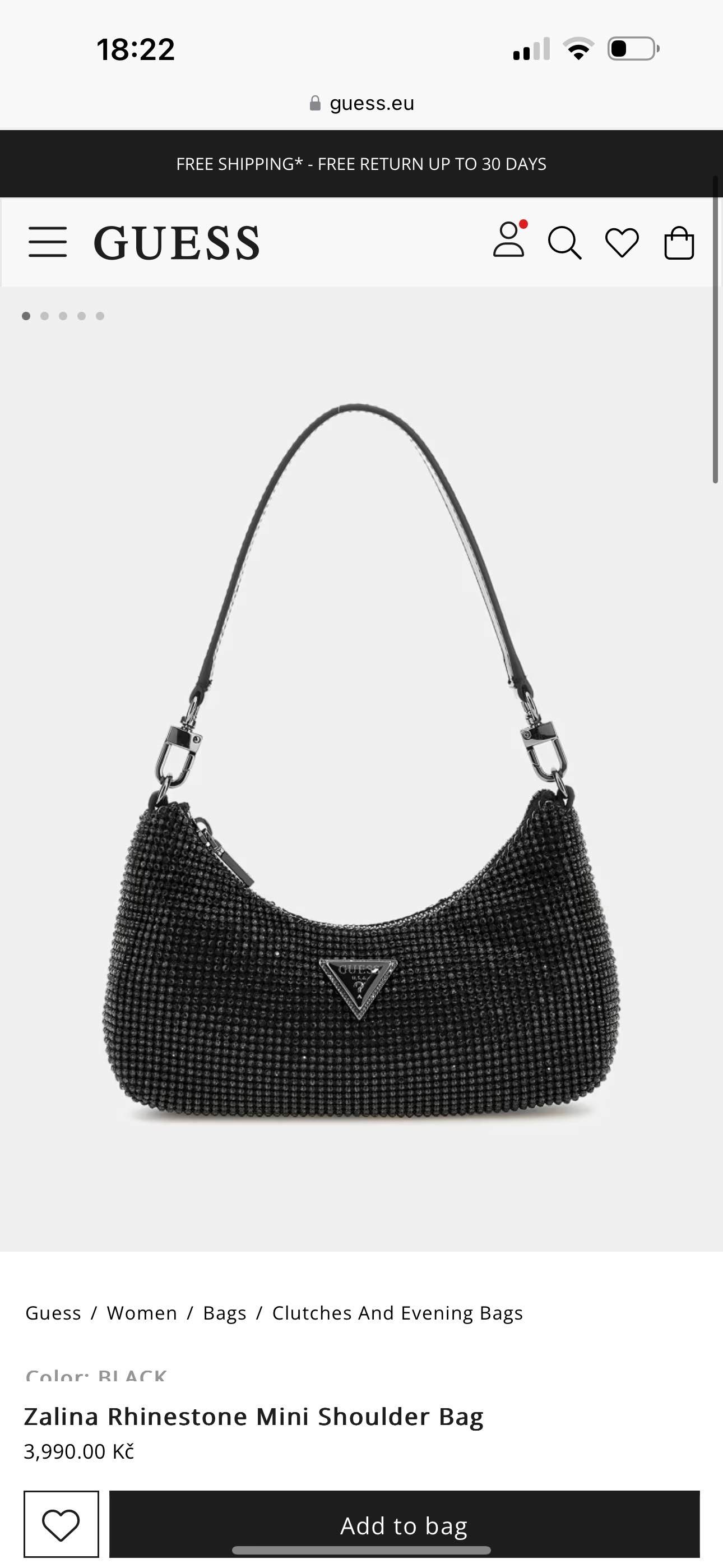 FREE SHIPPING* - FREE RETURN UP TO 30 DAYS WOMEN MEN KIDS HOME Login or register   cz | en   Shop by Brand New In Jeans Clothing Lingerie Bags Shoes Accessories Marciano Gifts Occasionwear Past Collections Guess Women Bags Clutches And Evening Bags Z