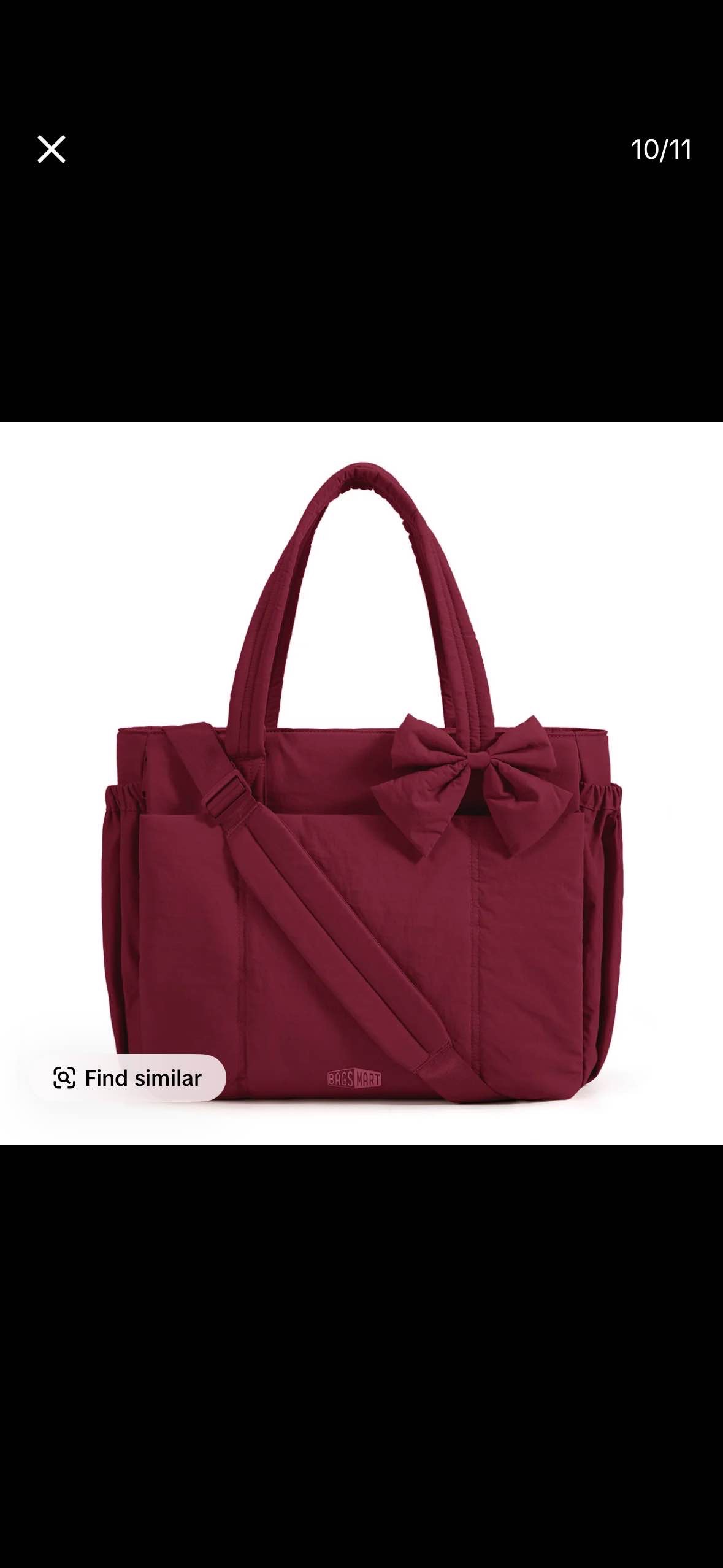 Tiktok BAGSMART Crush Bow Tote Bag for Women, Large Work Tote Bags