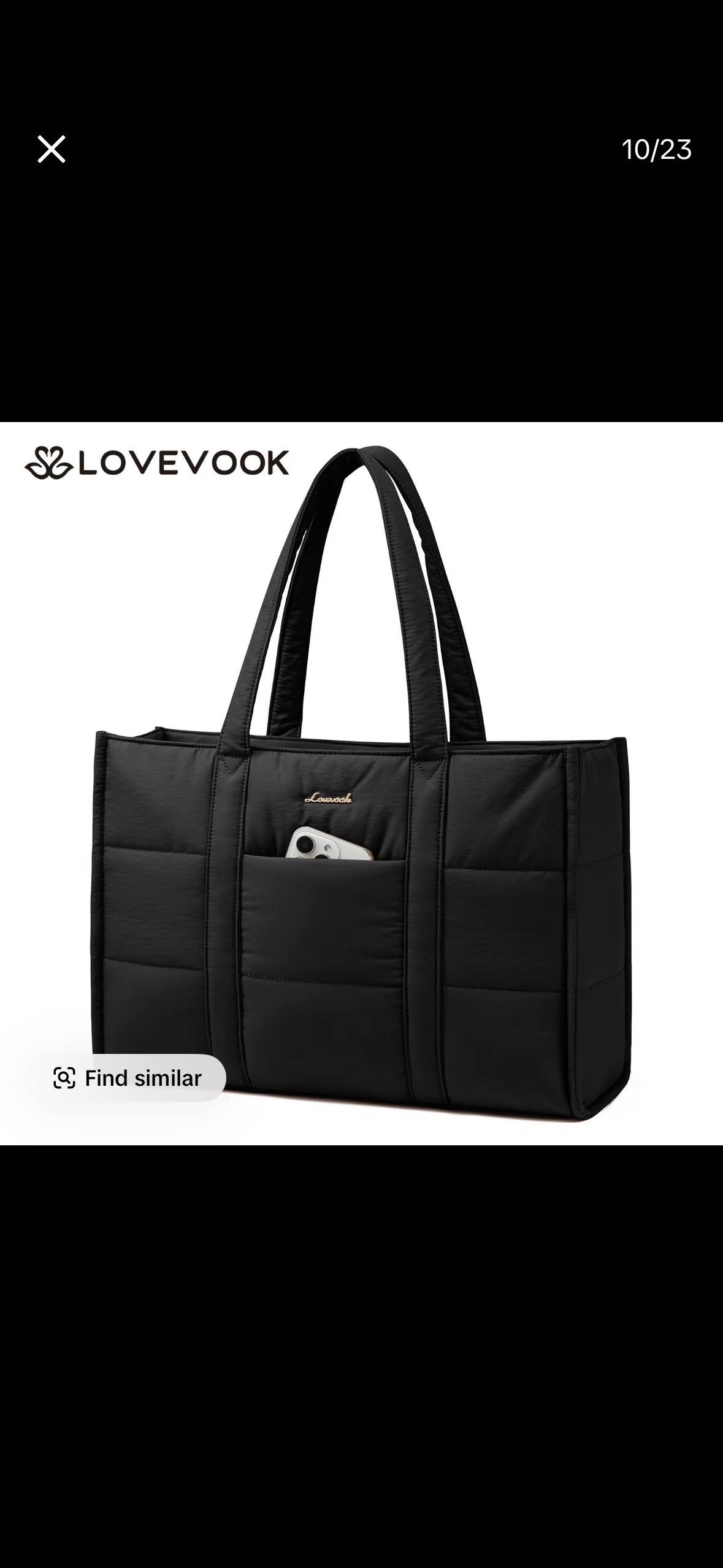 Tiktok LOVEVOOK Laptop Bag for Women, Puffer Tote Bag