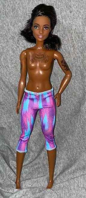 Custom Tattooed African American Hybrid Barbie Doll (Made-To-Move Head + Brooklyn Body)