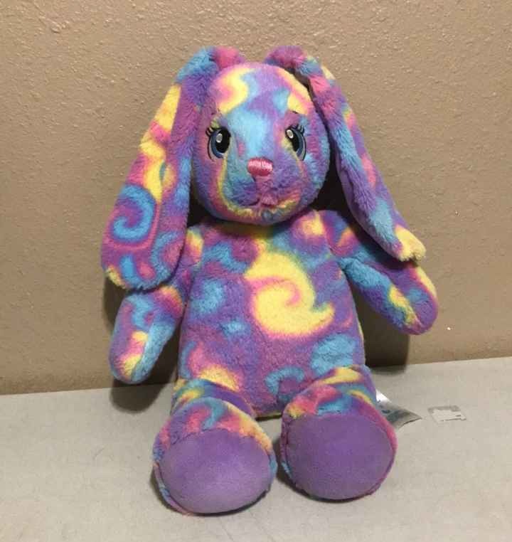 Build A Bear Tie Dye Bunny Rabbit Plush Stuffed Animal 16" Multi Color W/Sound