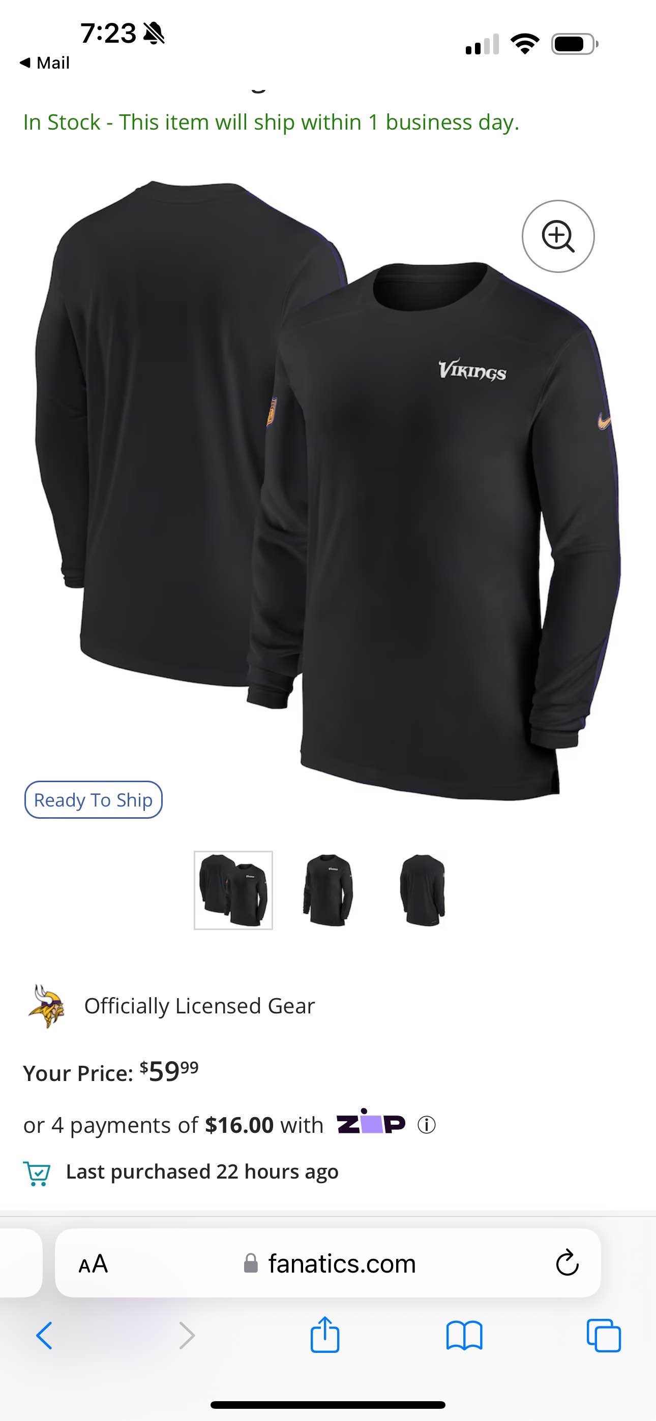 Minnesota Vikings Nike Sideline Coach UV Performance Long Sleeve T-Shirt - Black