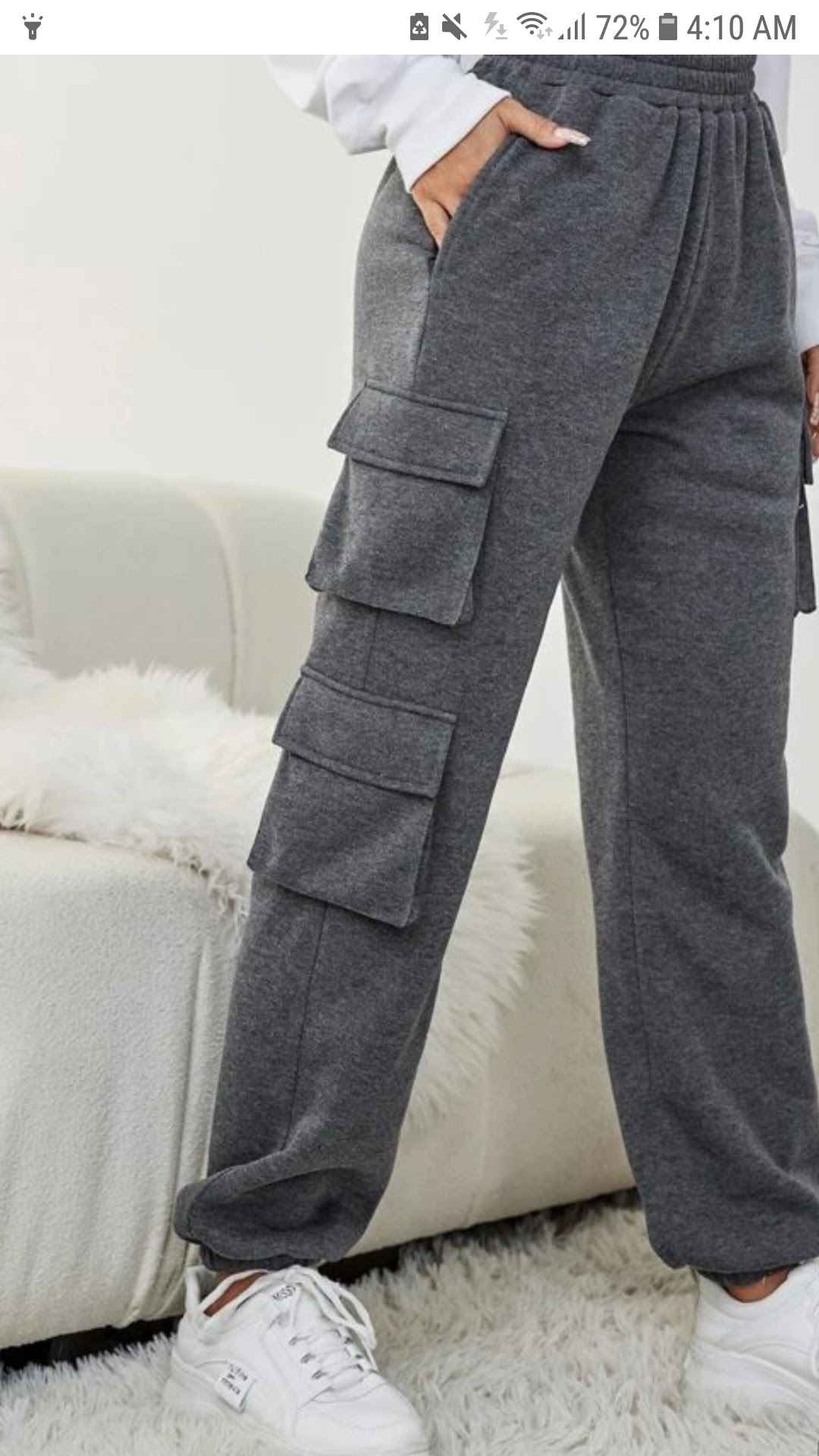 Solid Pocket Patched Elastic Waist Sweatpants