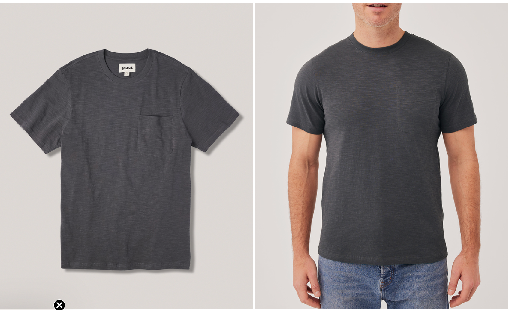 PACT Men's Sky Blue Field Midweight Slub Crew Tee S