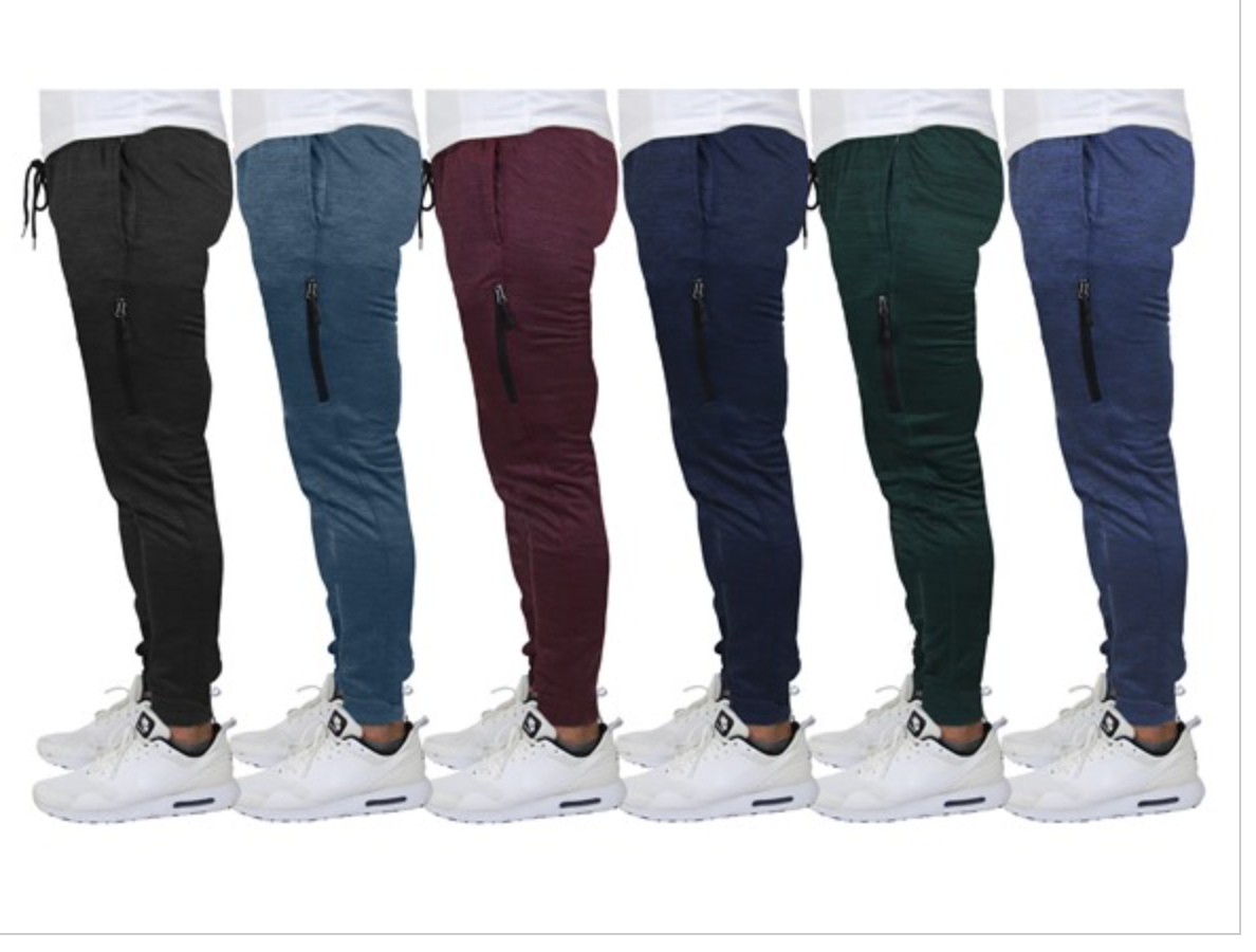 Mens 3PK Asst Fleece-Lined Tech Joggers