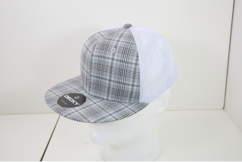 Decky 6015 6 Panel High Profile Structured Plaid Trucker Hat