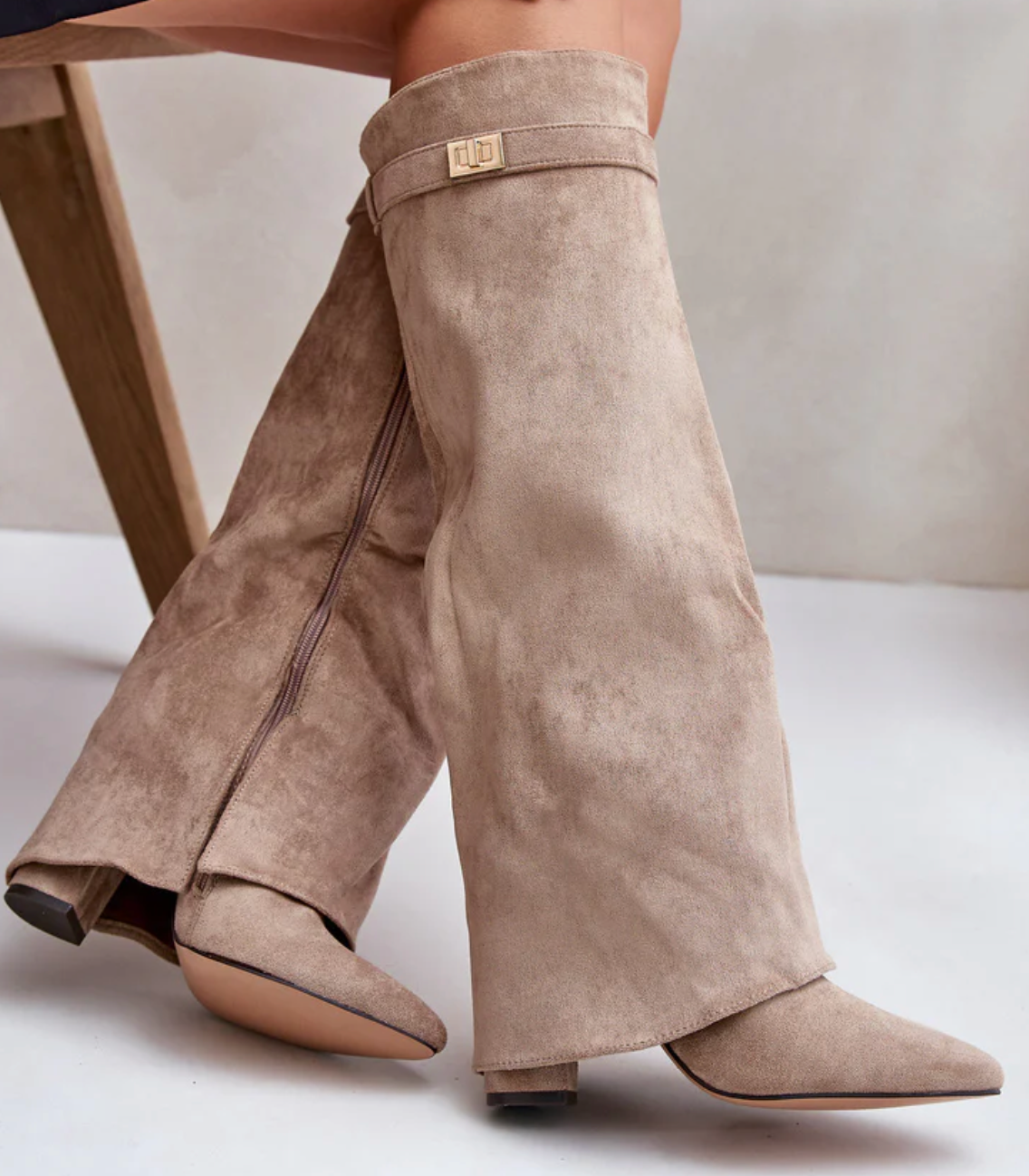 Lavista Suede knee high boots - Beige