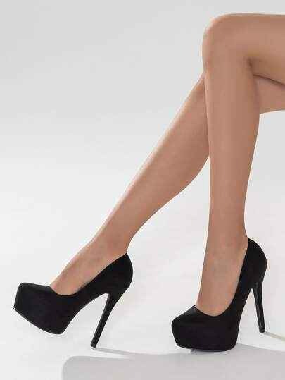 Suedette Stiletto Heeled Court Pumps