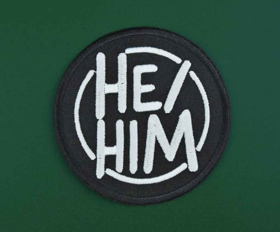 He/Him Circle Patch