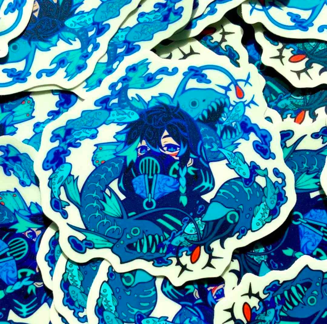 Abyss Glow In the Dark Die Cut Stickers