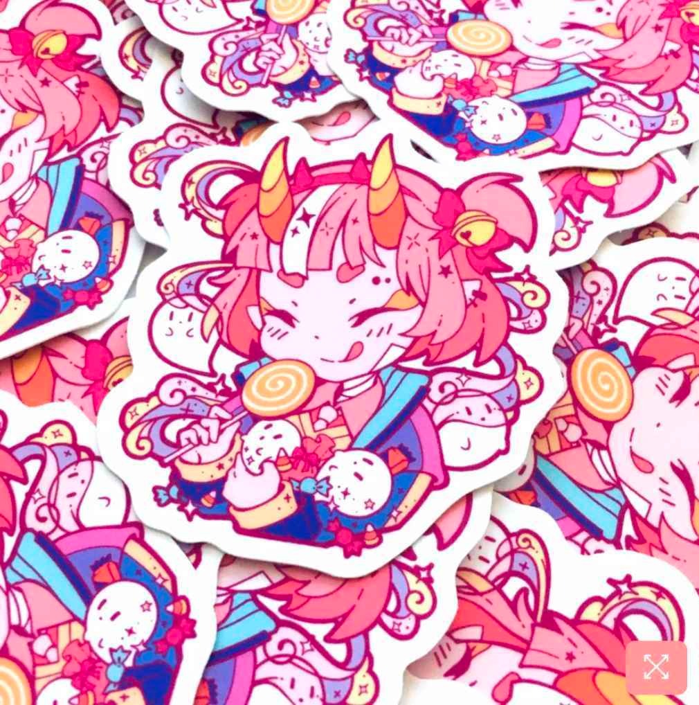 Candy Oni Girl Die Cut Stickers