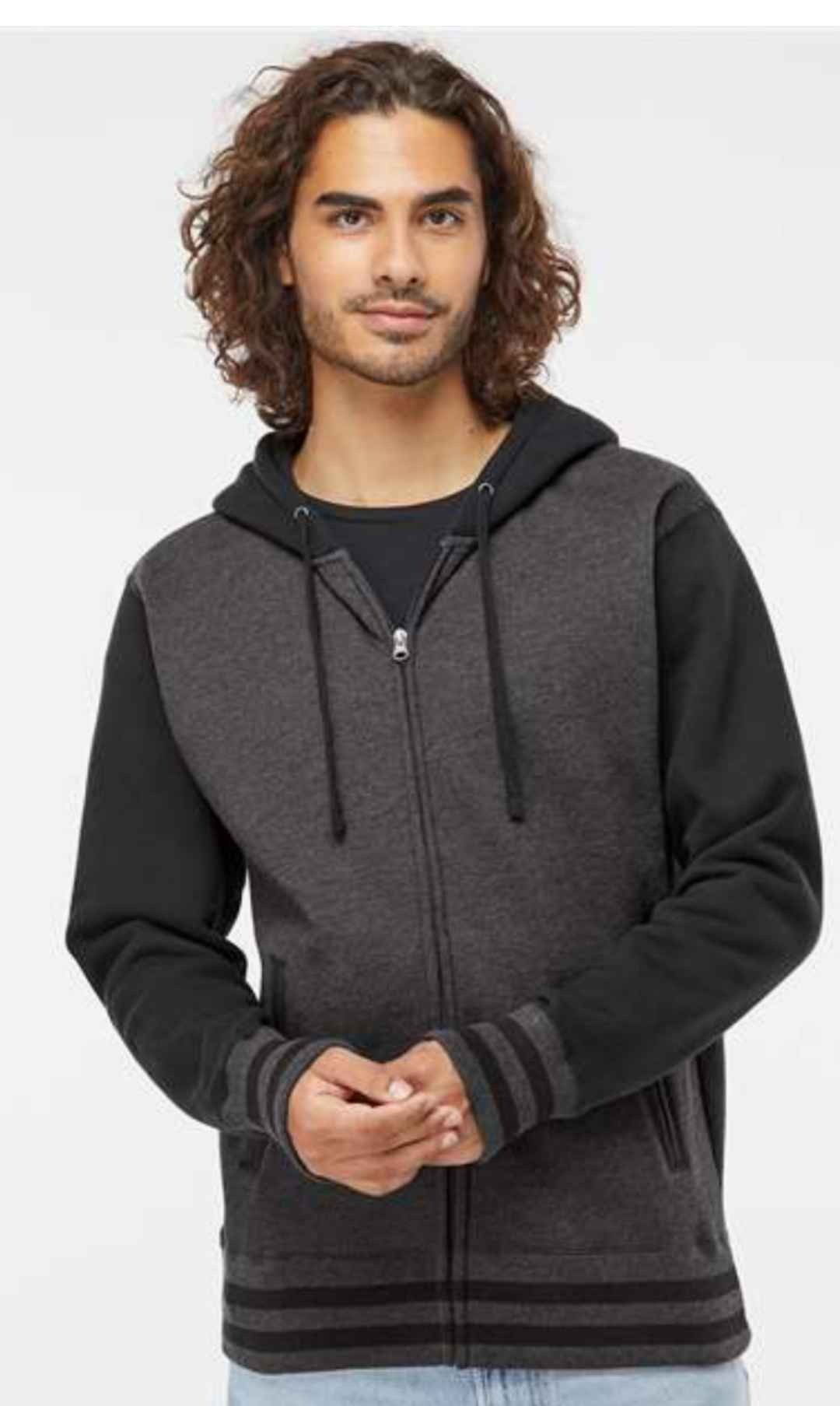 Independent Trading Co. IND45UVZ Heavyweight Varsity Full-Zip Hooded Sweatshirt