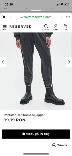 pantaloni bumbac jogger reserved xl
