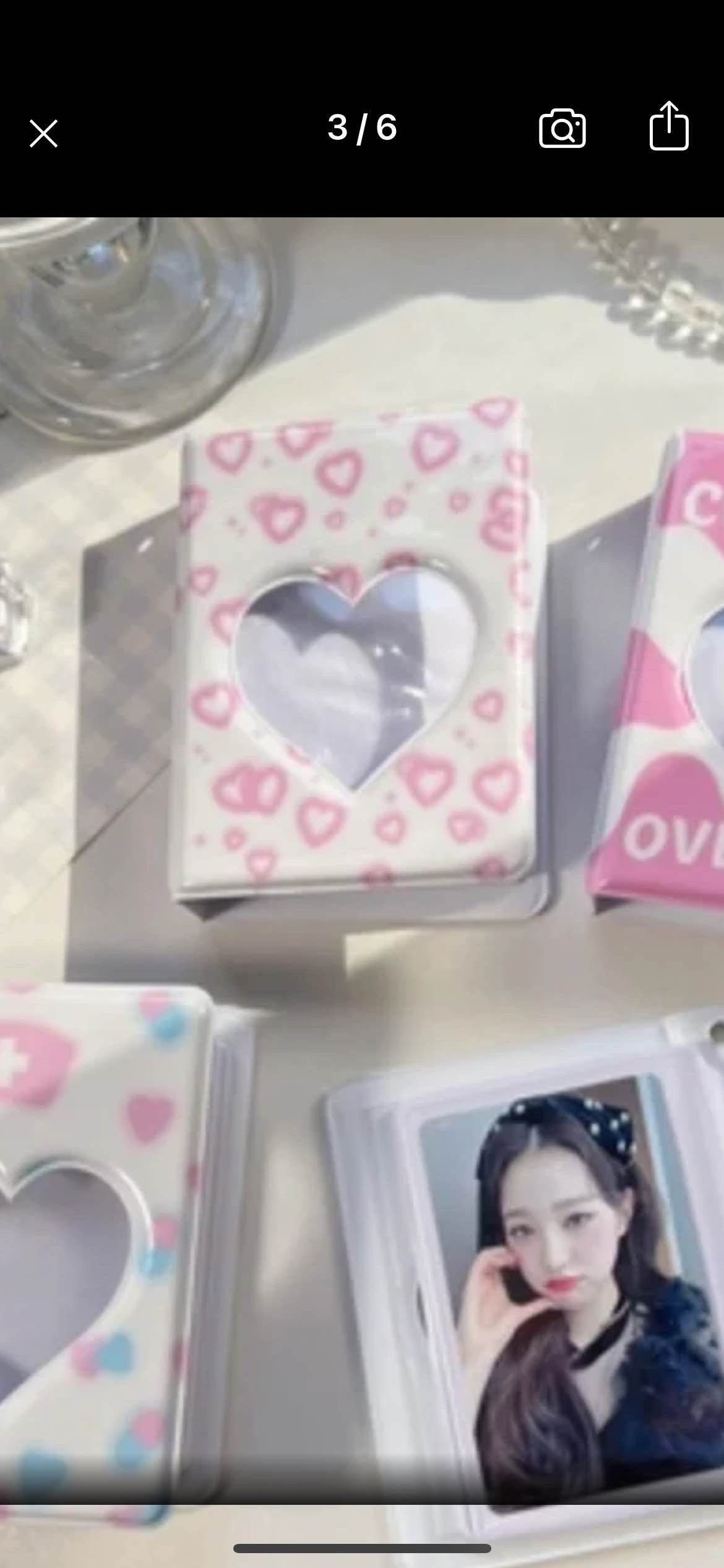 Kawaii Clover Love Heart Photo Album,Heart Nurse Cow Polaroid Photo Sleeve,3 In Hollow Heart Photo Holder,Kpop Photocard Binder Collect Case