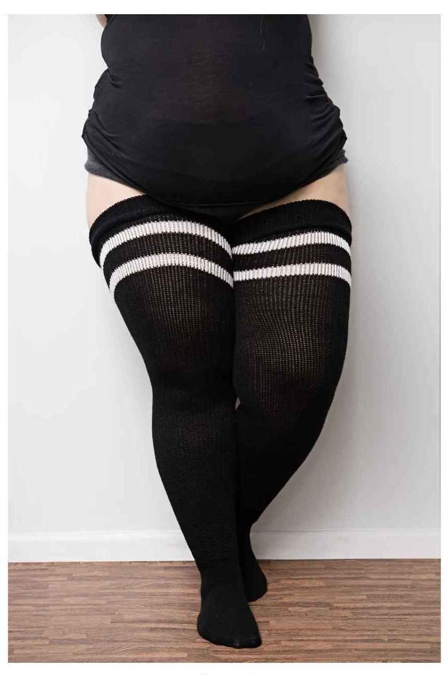 Black and White Thigh High Socks