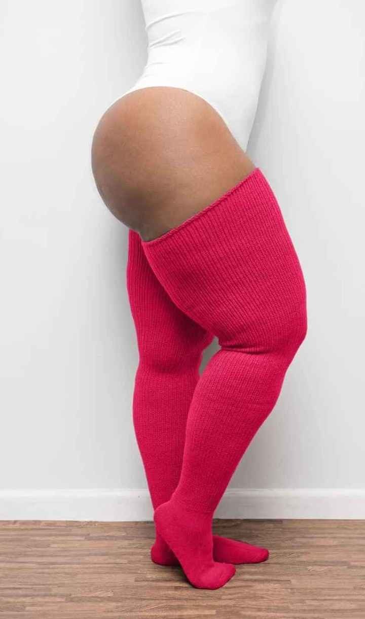 Hot Pink Thigh High Socks