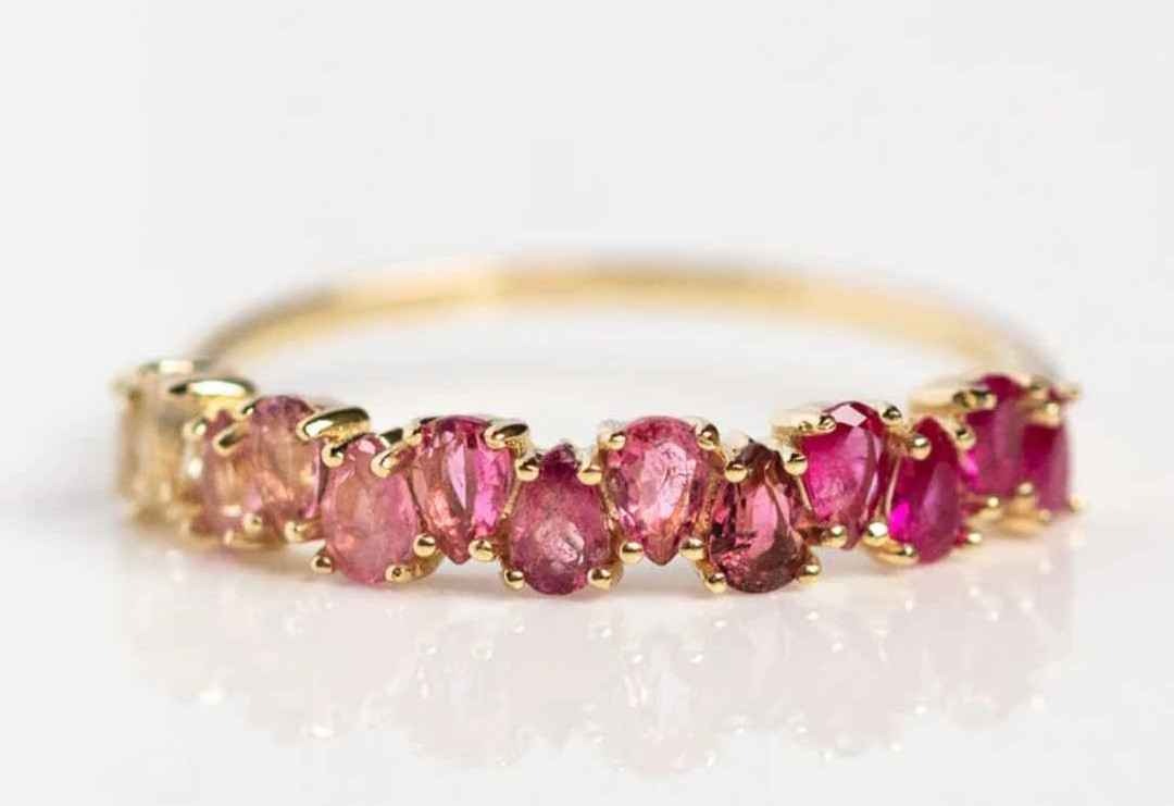 Ruby Ombre Ring - Gold