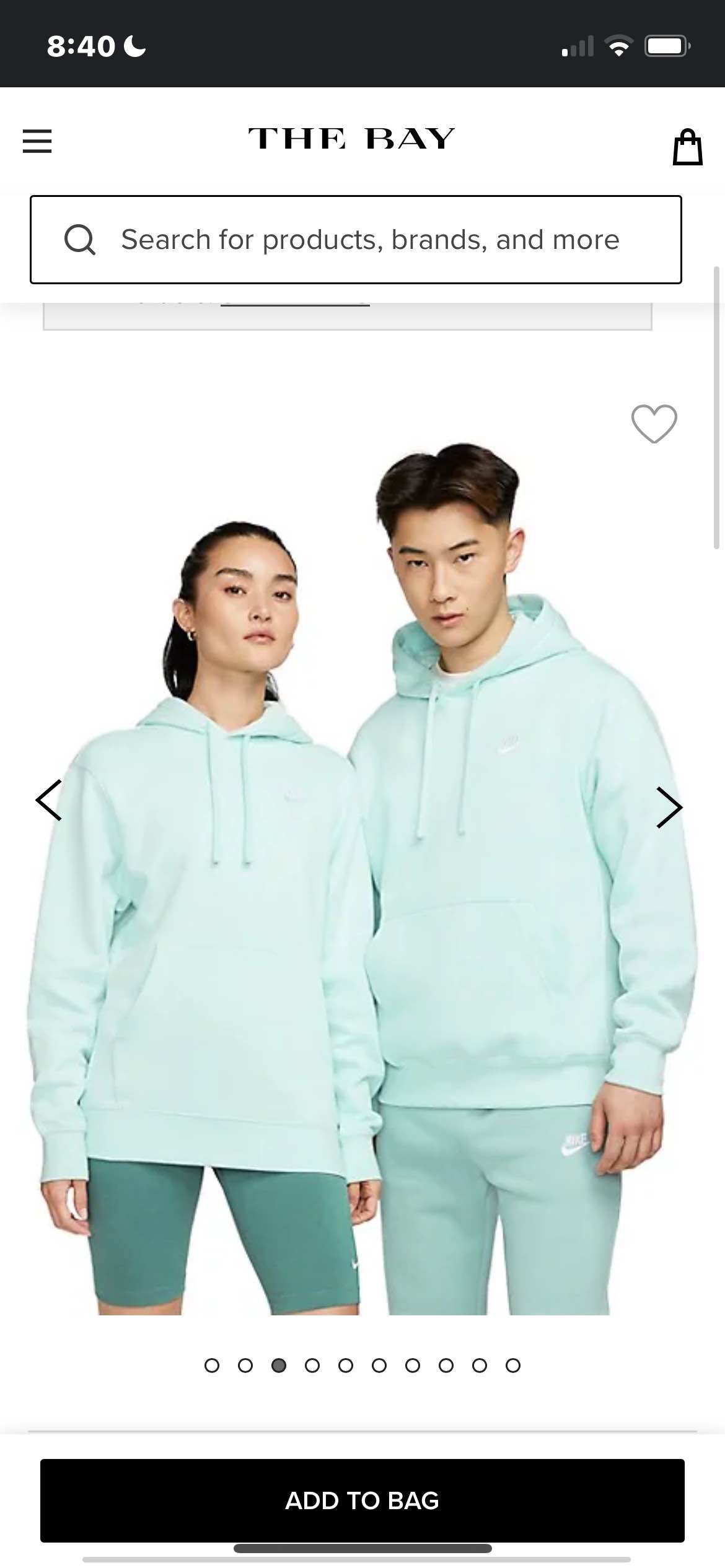 Nike mint hoddie size s